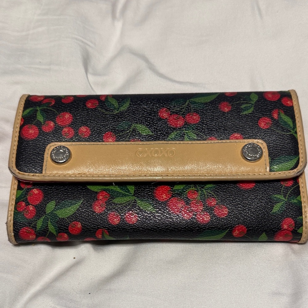 XOXO Black and Red Cherry Pattern Wallet